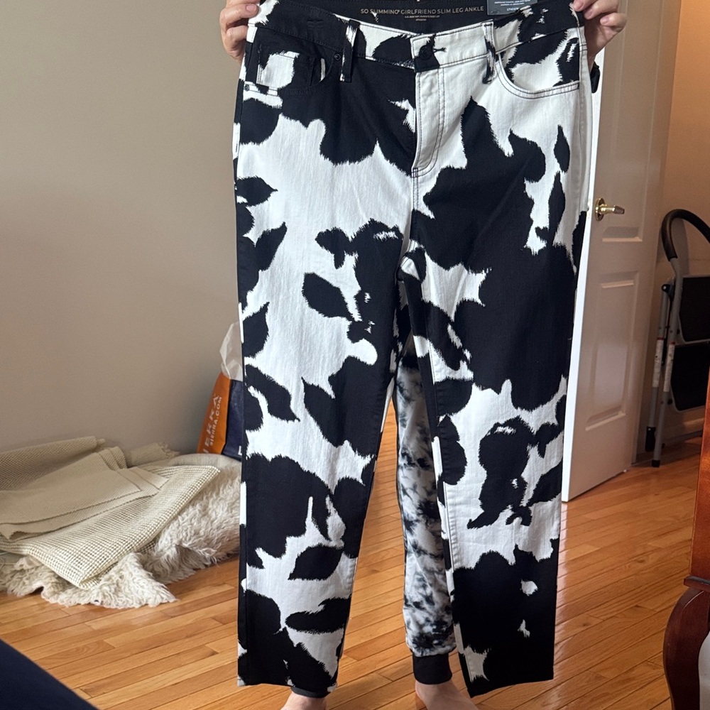 Chico's Black and White Straight Leg Jeans